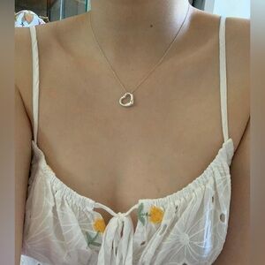 Tiffany & Co. 17” 16mm open heart necklace in sterling silver